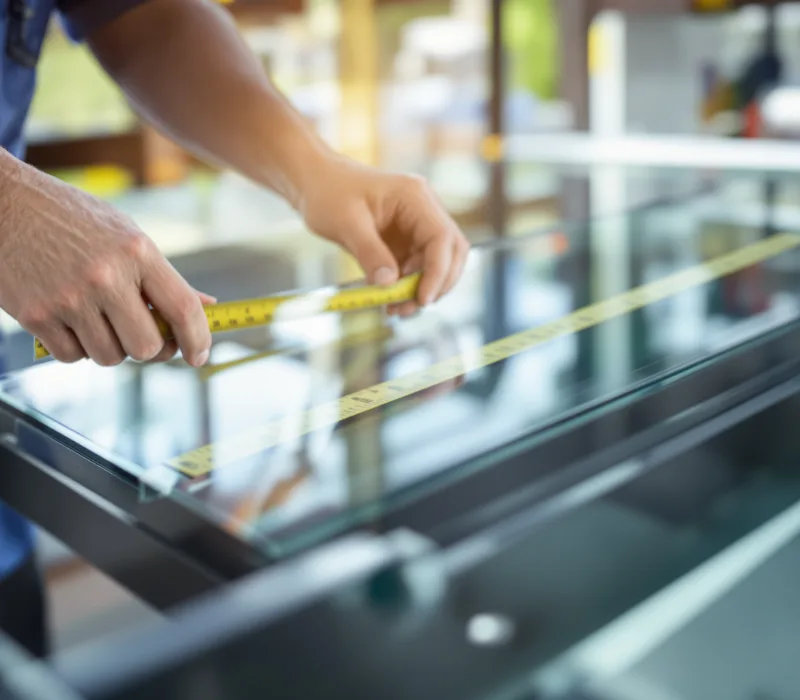 Mesure de précision pour vitrage par un vitrier professionnel à Saint-Gilles